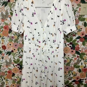 Madewell Floral White Dress